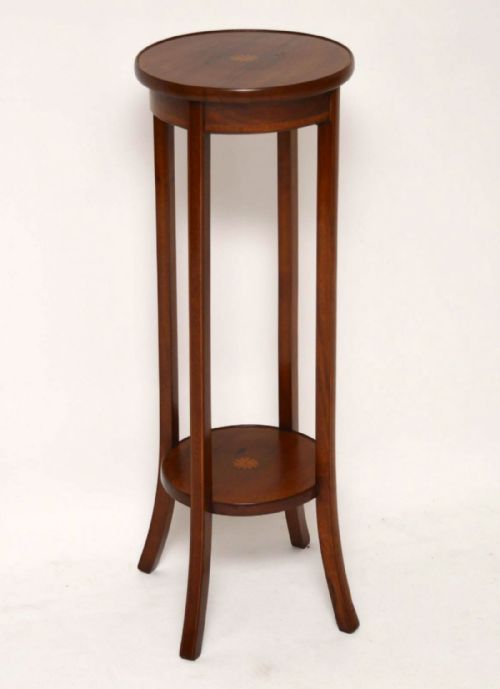 Antique Edwardian Inlaid Mahogany Plant / Lamp Table - Stand