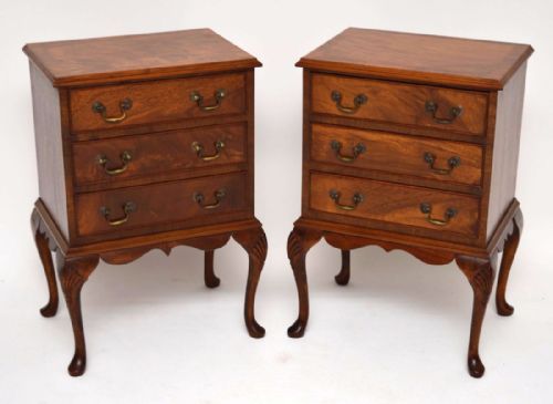 Pair of Antique Mahogany Bedside Chest of Drawers