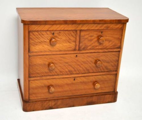 Small Antique Victorian Satinwood Chest of Drawers
