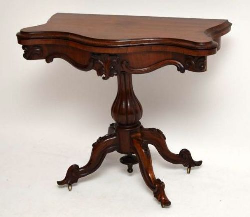 Antique Early Victorian Rosewood Card Table
