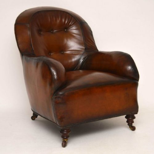 Antique Victorian Leather Armchair