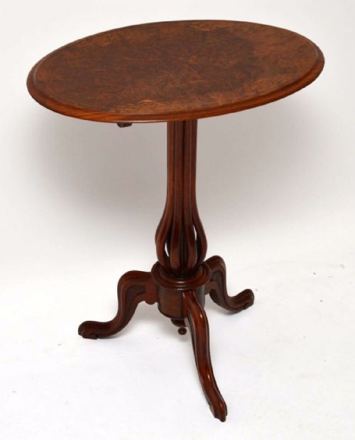 Antique Victorian Burr Walnut Tilt Top Table
