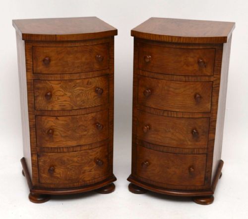 Pair of Antique Victorian Pollard Oak Bedside Chests