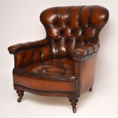 Stunning Antique Victorian Leather Armchair