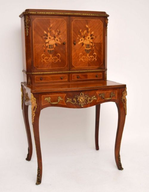 Antique French Kingwood Bureau Cabinet