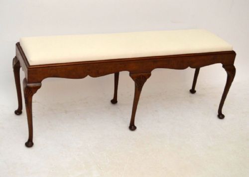 Long Antique Walnut Foot Stool