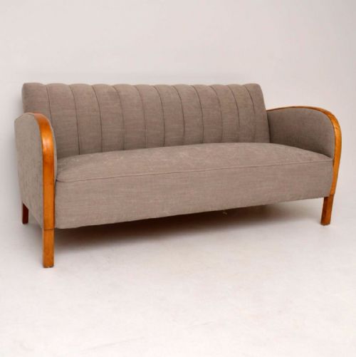 Swedish Art Deco Satin Birch Sofa