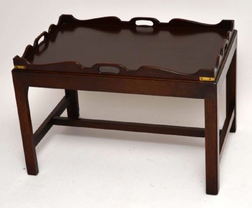 Antique Mahogany Tray Top Coffee Table