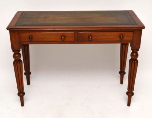 Antique Victorian Mahogany Leather Top Writing Table Desk
