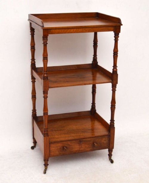 Antique Early Victorian Walnut Three Tier Buffet Stand