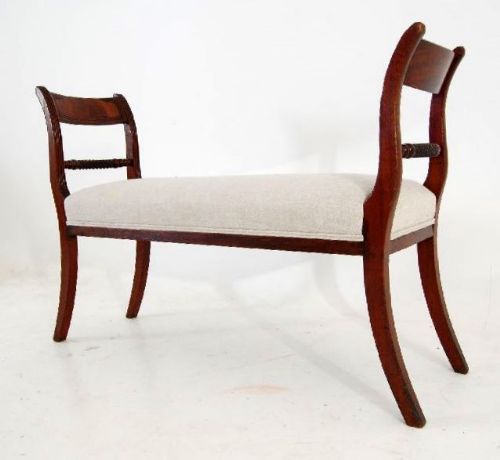 Antique Regency Mahogany Window Seat Stool