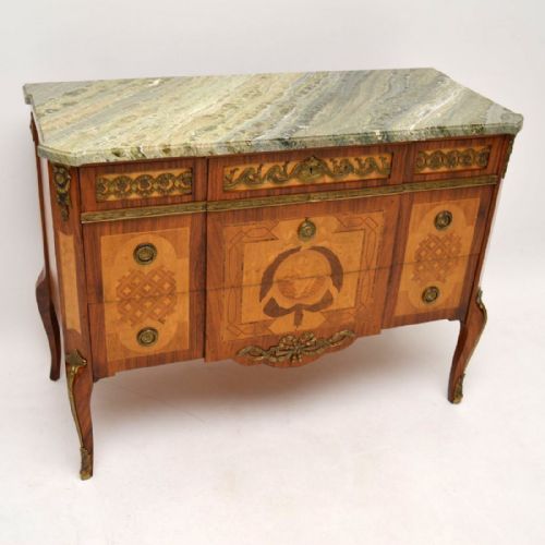 Antique Swedish Marble Top Commode Chest