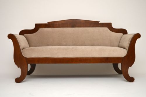 Antique Swedish Biedermeier Satinbirch Upholstered Sofa