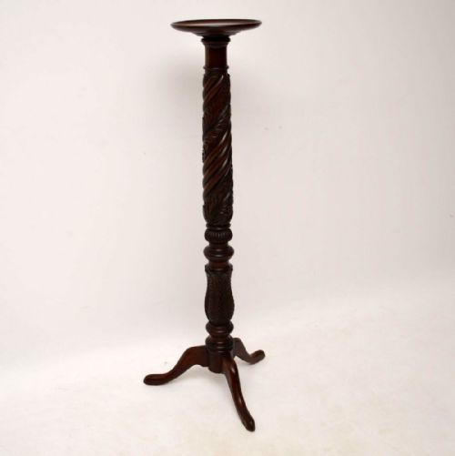Antique Georgian Carved Mahogany Torchere Stand
