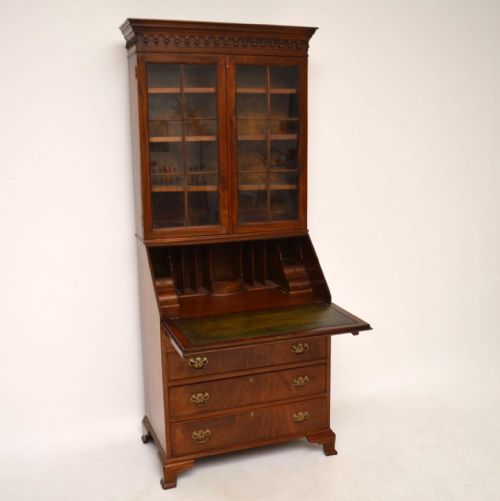 Antique Walnut Bureau Bookcase