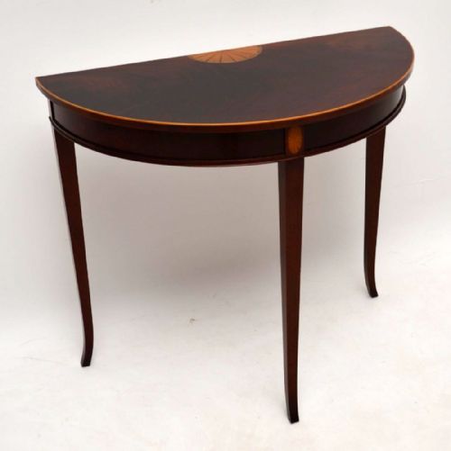 Antique Mahogany Inlaid Console Table
