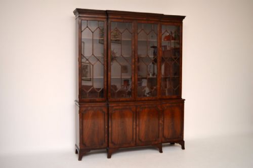Antique Breakfront Mahogany Bookcase