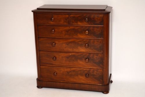 Large Unusual Antique William IV Mahogany Chest of Drawers