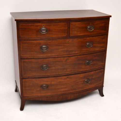 Antique Georgian III Mahogany Bow Fronted Chest of Drawers