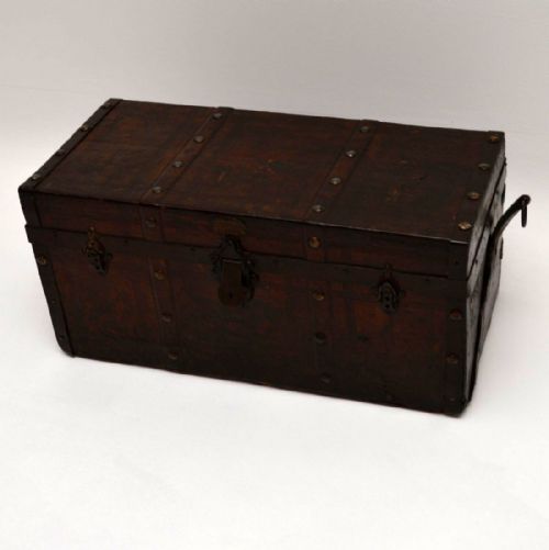 Antique Brazilian Leather Travelling Trunk