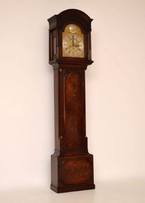 Antique George III Mahogany Longcase Clock - Brass Dial