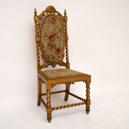 Antique French Gilt Wood Salon Chair