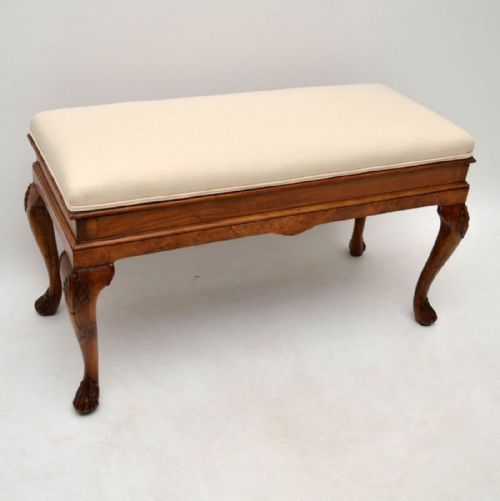 Antique Walnut Duet Piano Stool