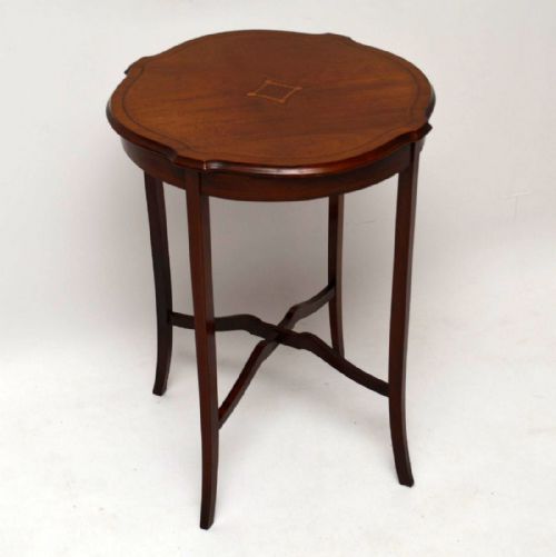 Antique Edwardian Inlaid Mahogany Occasional Table