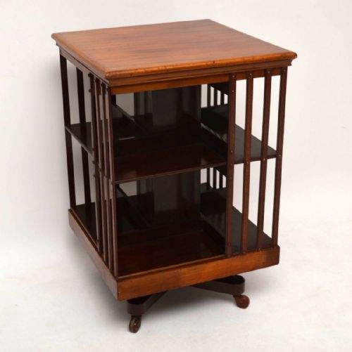 Antique Solid Mahogany Revolving Bookcase