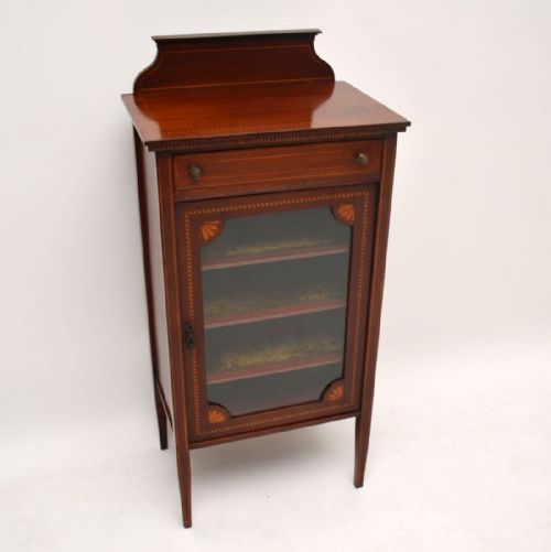 Antique Edwardian Inlaid Mahogany Cabinet