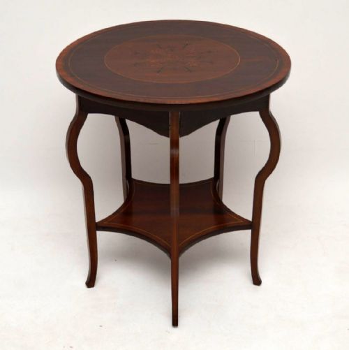 Antique Edwardian Inlaid Mahogany Occasional Table