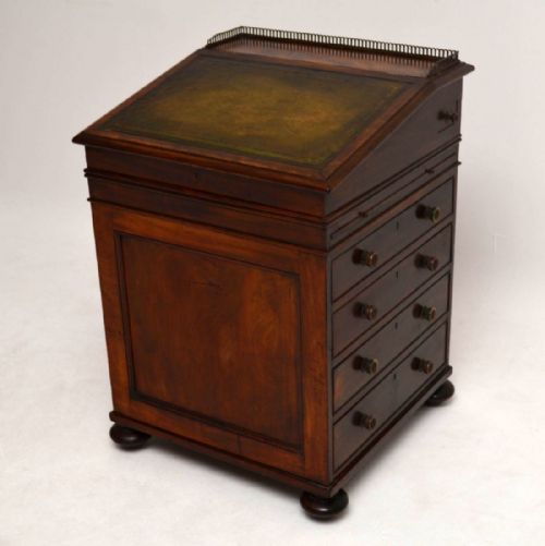 Antique William IV Mahogany & Leather Davenport