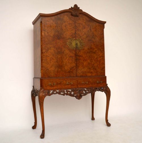 Antique Burr Walnut Cocktail Cabinet