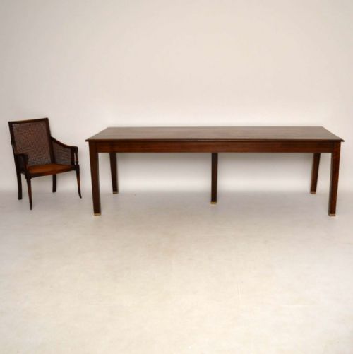 Large Antique Solid Walnut Dining Table