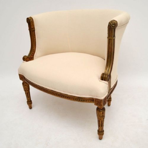 Antique 19th Century French Gilt Wood Armchair