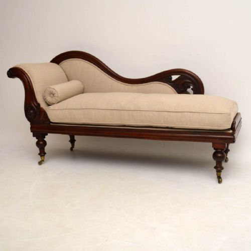 Antique William IV Mahogany Chaise Lounge