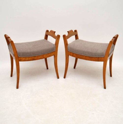 Pair of Antique Swedish Biedermeier Stools