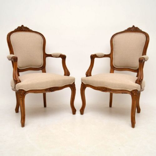 Pair of Antique French Salon Armchairs