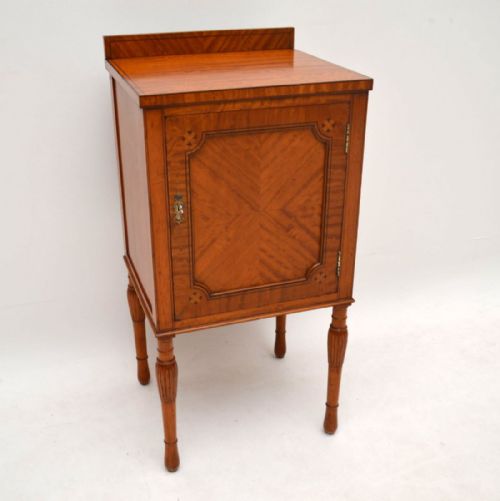 Antique Inlaid Satinwood Side or Bedside Cabinet