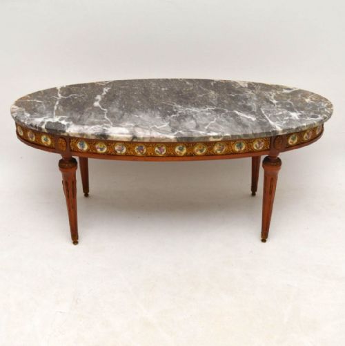 Antique French Marble Top Coffee Table