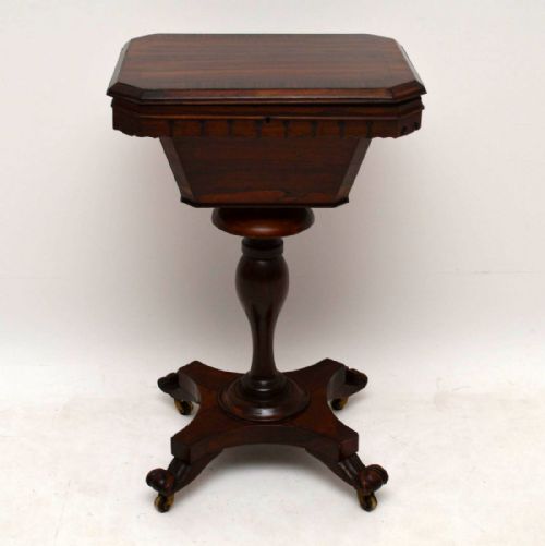 Antique William IV Rosewood Sewing Box Table