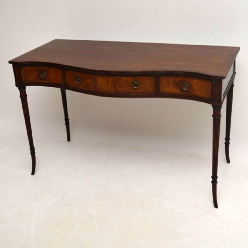 Antique Mahogany Serpentine Console Table