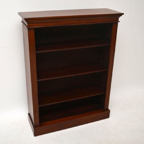 Antique Victorian Mahogany Open Bookcase