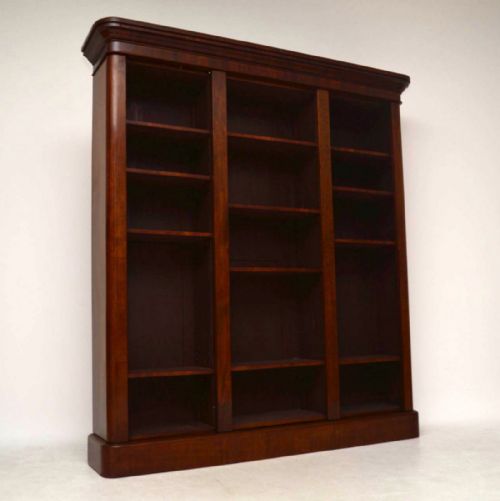 Antique Victorian Mahogany Open Bookcase