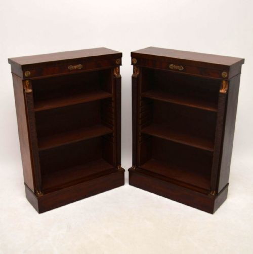 Pair of Antique Mahogany Open Bookcases
