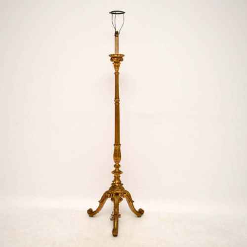 Antique Gilt Wood Standard Lamp