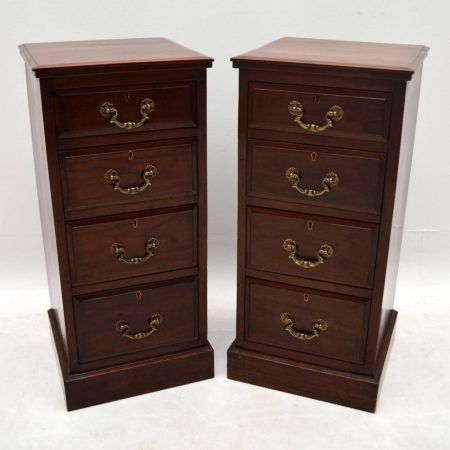 Pair of Antique Solid Walnut Bedside Chests