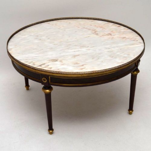 Large Antique French Marble Top Coffee Table