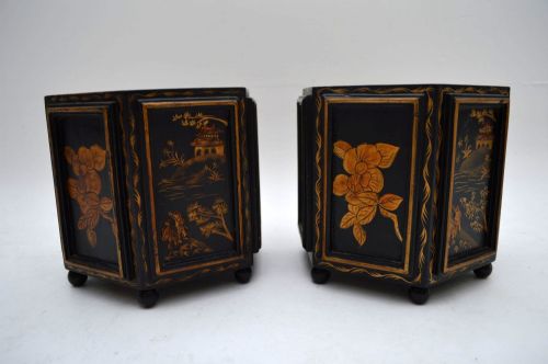 Small Pair of Antique Chinoiserie Plant Pots