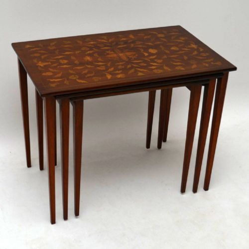 Antique 19th Century Dutch Marquetry Nest of Tables